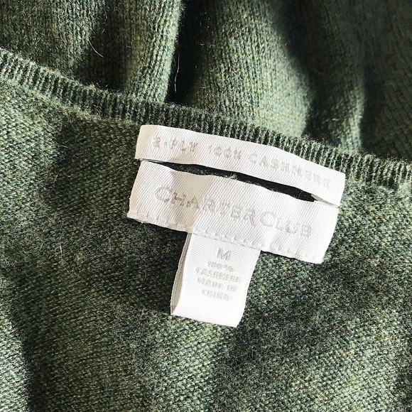 Charter Club Cashmere V Neck Top - Picture 2 of 5